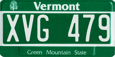VT license plate XVG479
