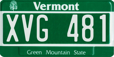 VT license plate XVG481