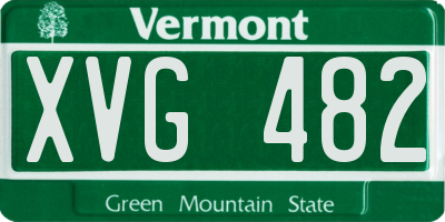 VT license plate XVG482