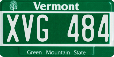 VT license plate XVG484