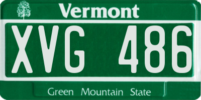 VT license plate XVG486