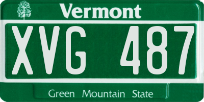 VT license plate XVG487