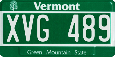 VT license plate XVG489