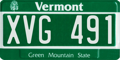 VT license plate XVG491