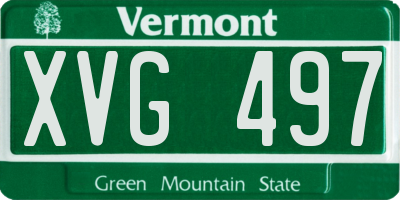 VT license plate XVG497