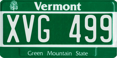 VT license plate XVG499