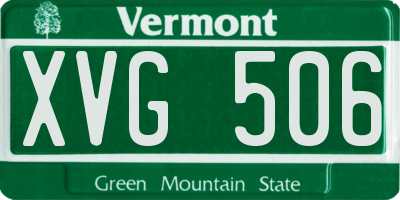 VT license plate XVG506