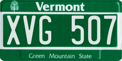 VT license plate XVG507