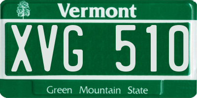 VT license plate XVG510