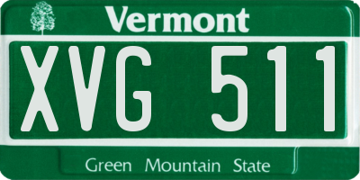 VT license plate XVG511