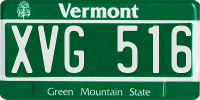 VT license plate XVG516