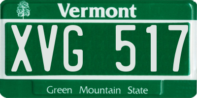 VT license plate XVG517
