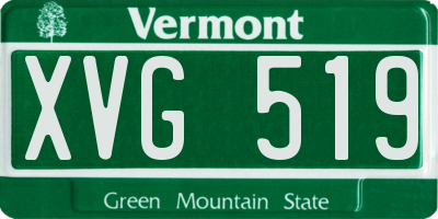 VT license plate XVG519