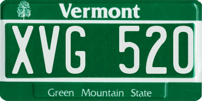 VT license plate XVG520