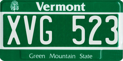 VT license plate XVG523