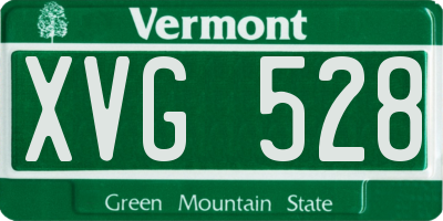 VT license plate XVG528