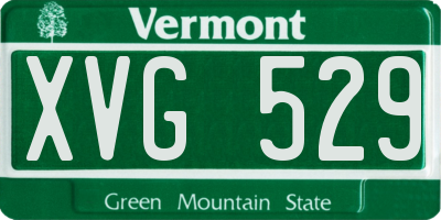 VT license plate XVG529