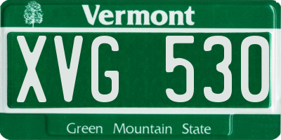 VT license plate XVG530