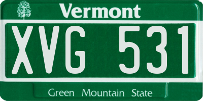 VT license plate XVG531