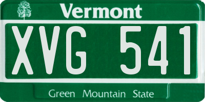 VT license plate XVG541
