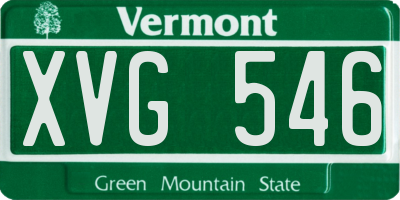 VT license plate XVG546