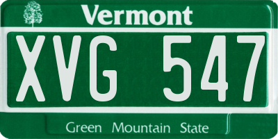 VT license plate XVG547