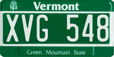 VT license plate XVG548