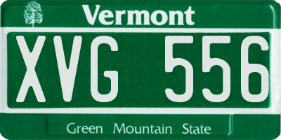 VT license plate XVG556