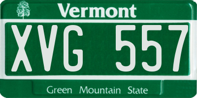 VT license plate XVG557
