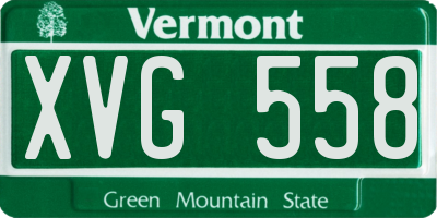 VT license plate XVG558