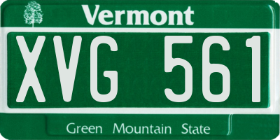 VT license plate XVG561