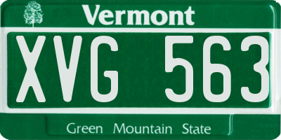 VT license plate XVG563