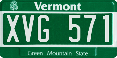 VT license plate XVG571