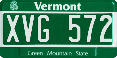 VT license plate XVG572