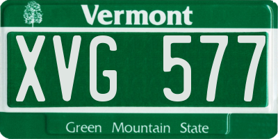 VT license plate XVG577