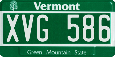 VT license plate XVG586