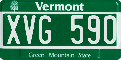 VT license plate XVG590