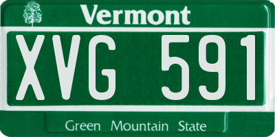 VT license plate XVG591