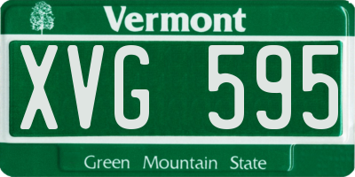 VT license plate XVG595
