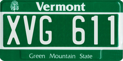 VT license plate XVG611