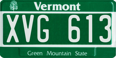 VT license plate XVG613