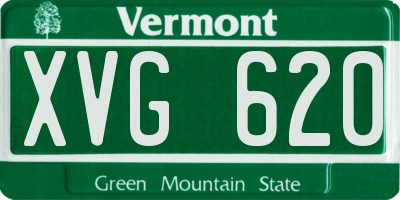 VT license plate XVG620