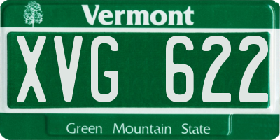 VT license plate XVG622