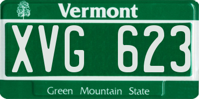 VT license plate XVG623