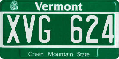 VT license plate XVG624