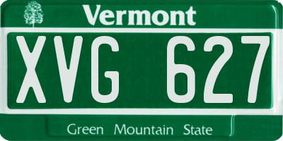 VT license plate XVG627
