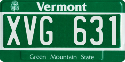 VT license plate XVG631