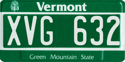 VT license plate XVG632