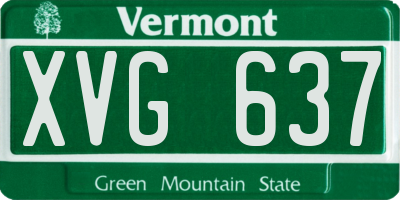 VT license plate XVG637