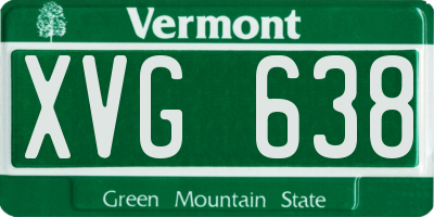 VT license plate XVG638